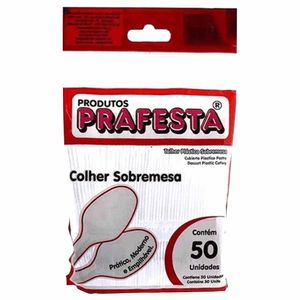 Colher Descartável Sobremesa Cristal 9980 Prafesta - 50UN