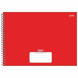 Caderno de Cartografia sem Seda 80 Folhas Stiff Vermelho 749 Jandaia - 4UN