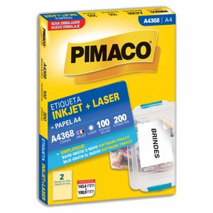 Etiqueta A4368 143x199mm Inkjet Laser 200 Pimaco - 100FL