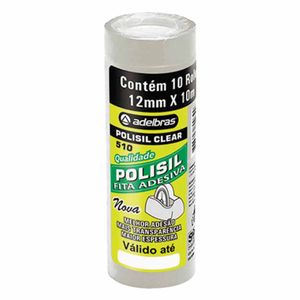 Fita Adesiva 12mm x10 m Transparente QualiClear 0026 Adelbras - 10RL