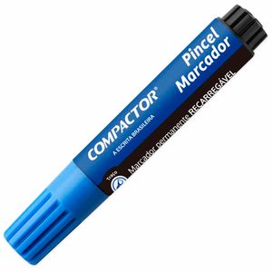 Pincel Marcador Permanente Recarregável Azul 2001 Compactor - 12UN