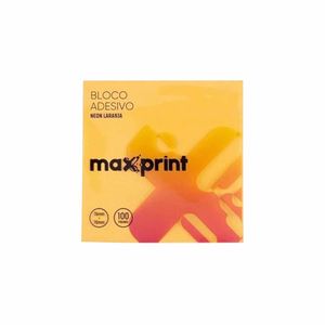 Bloco Adesivo 76x76 Laranja Neon 100 folhas 3359 Maxprint - UN
