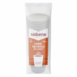 Copo de Papel 180ml Branco 3032 Vabene - 25UN