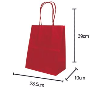 Sacola Papel 23,5x39 com Alça Lisa Vermelho 7953 Lc embalag. - 10UN