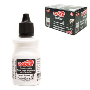 Tinta para Carimbo 40ml Preto 186 Radex - UN