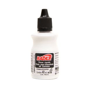 Tinta para Carimbo 40ml Preto 186 Radex - UN