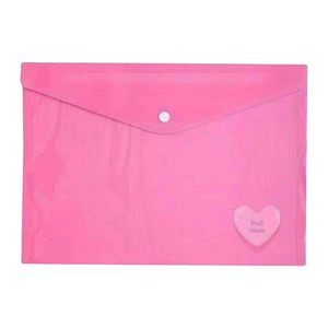 Pasta Envelope com Botão A4 Pink Vibe Coração 81004 Leoarte - UN