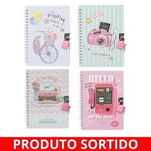 Diário com Cadeado 48 Folhas Hobby Sortido 8485 Yins paper - UN