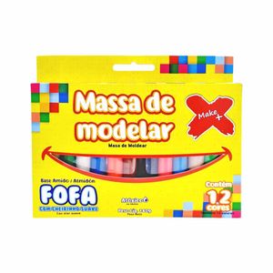 Massa para Modelar 135g com 12 cores 13277 Make+ - EST