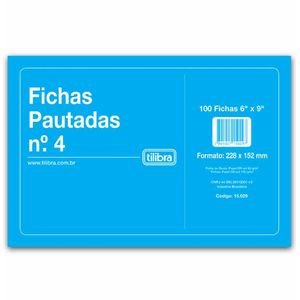 Ficha Pautada 6x9 n.4 228x152mm 150291 Tilibra - 100UN