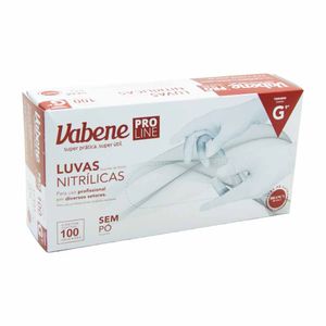 Luva Nitrílica sem Pó G Branco 3085 Vabene - 100UN