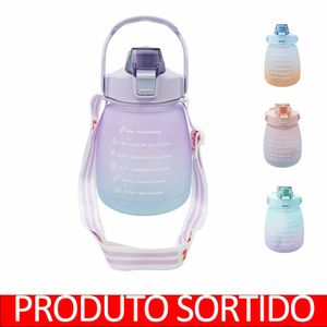 Garrafa Plástica com Tampa e Canudo 1,3 litros Sortido CA09734 Imporiente - UN