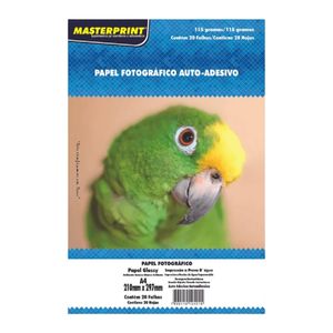 Papel Photo 115g A4 Glossy Adesivo 0074 Masterprint - UN