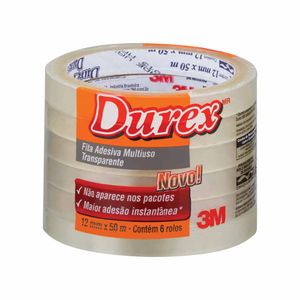 Fita Adesiva 12x50 Transparente PP Durex 9388 3m - 6RL