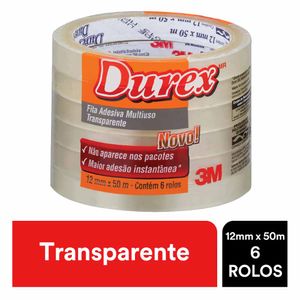 Fita Adesiva 12x50 Transparente PP Durex 9388 3m - 6RL