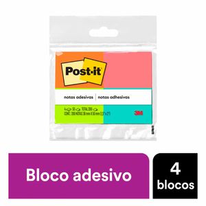 Bloco Adesivo Post-it 38x50 tropical 50 Folhas 2267 3m - 4BL