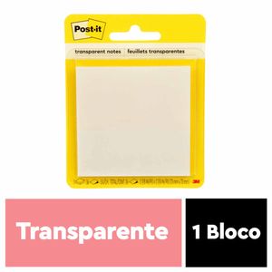 Bloco Adesivo Post-It 73x73mm Transparente 6521 3m - BL