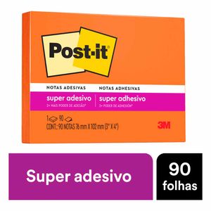 Bloco Adesivo Post-it Laranja Neon 90 Folhas 112 3m - BL