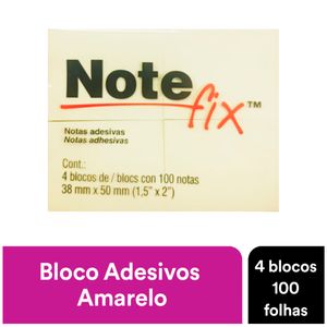 Bloco Adesivo 38X50 Notefix Amarelo 100 Folhas 8686 3m - 4BL