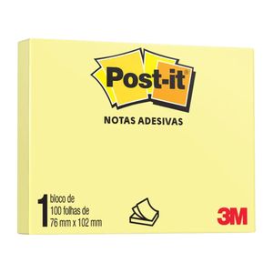 Bloco Adesivo Post-It 76x102 Amarelo 100 Folhas 8132 3m - BL
