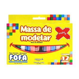 Massa para Modelar 180g com 12 cores 12378 Make+ - UN