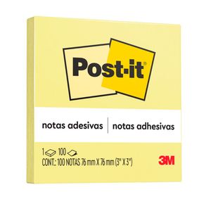 Bloco Adesivo Post- it 76x76 Amarelo 100 Folhas 8090 3m - BL