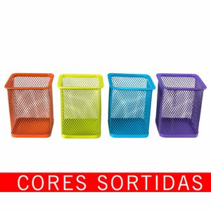 Porta Caneta Metal Cores Quadrado 9206 Rio tijuca - UN