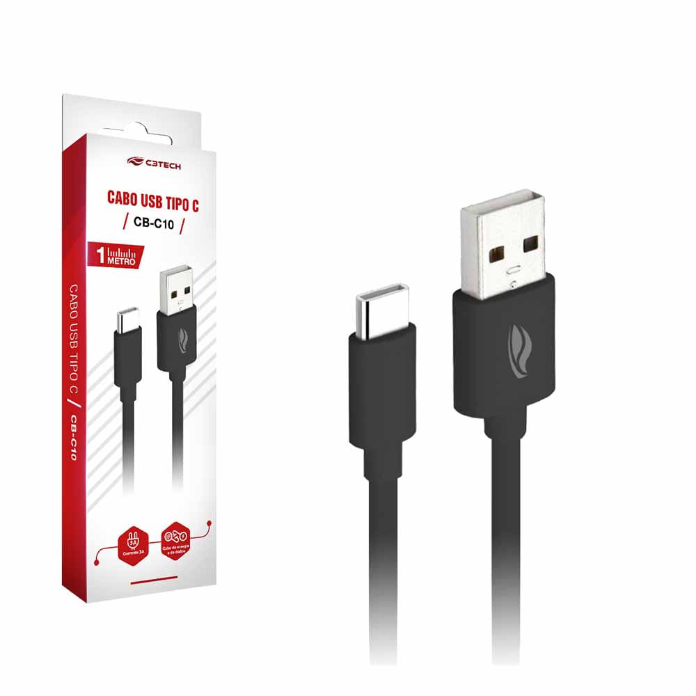 Cabo USB Tipo C 1M 3A Preto C3 Tech C3 tech - UN - Atacado São Paulo ...