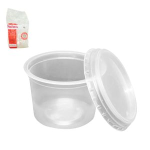 Pote Descartável Redondo 145ml Com Sobretampa 8416 Prafesta - 24UN
