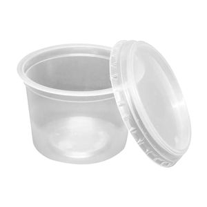 Pote Descartável Redondo 145ml Com Sobretampa 8416 Prafesta - 24UN