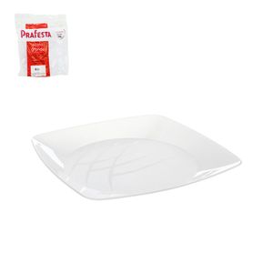 Prato Descartável 21cm Quadrado Branco 8527 Prafesta - 10UN