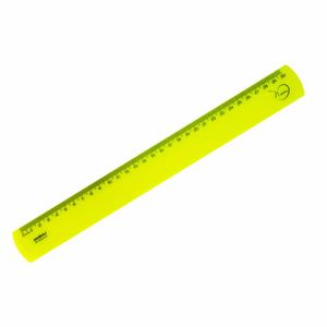Régua 30cm Neon Rígida Amarela 0049 Waleu - UN