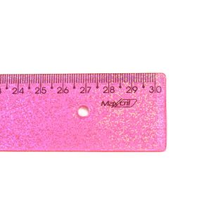 Régua 30cm New Line Glitter Rosa 0124 Waleu - UN