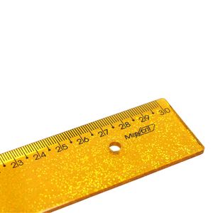 Régua 30cm New Line Glitter Laranja 0122 Waleu - UN