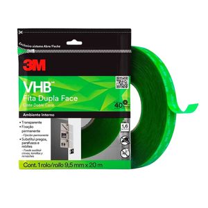 Fita Dupla Face 9,5x20 Fixa Forte Transparente 9705 3m - UN