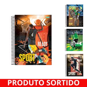 Caderno Universitário 12x1 192 Folhas Sport Sortido 68782 Jandaia - 4UN