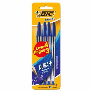 Caneta Esferográfica Bic Cristal 1.0mm LAP3 Azul 8795 Bic - 4UN