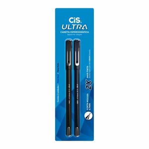 Caneta Esferográfica 0,7 mm Ultra Azul e Preto 0672 Cis - 2UN