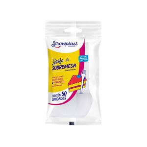 Garfo Descartável Sobremesa Branco 183 Strawplast - 50UN