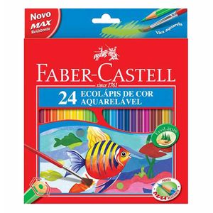 Lápis de Cor 24 Cores Aquarela Madeira 120224G Faber-castell - EST