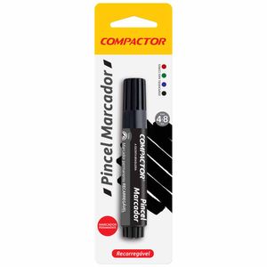 Pincel Marcador Permanente Recarregável Preto 7004 Compactor - UN