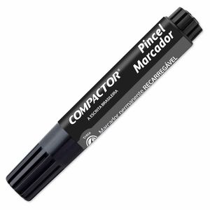 Pincel Marcador Permanente Recarregável Preto 7004 Compactor - UN