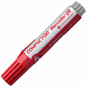 Pincel Marcador para Quadro Branco Recarregável Vermelho 0002 Compactor - 12UN