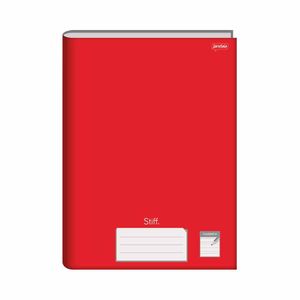 Caderno Pauta Dupla Capa Dura universitário 96 Folhas Stiff Vermelho 6977 Jandaia - 5UN