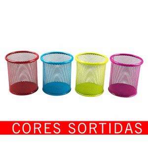 Porta Caneta Metal Cores Redondo 9203 Rio tijuca - UN