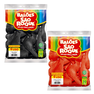 Kit Flamengo Bola de Soprar Nº 9 São Roque - 100 Unidades