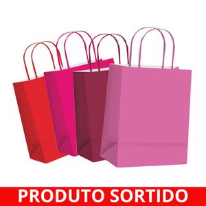 Sacola Papel 26x19,5 com Alça Color Sortido 1878 Cromus - UN