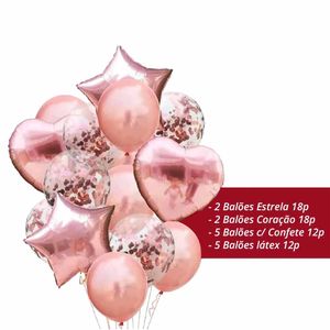 Kit Balão Infantil 14 peças Rosé BF-517 Solider - UN