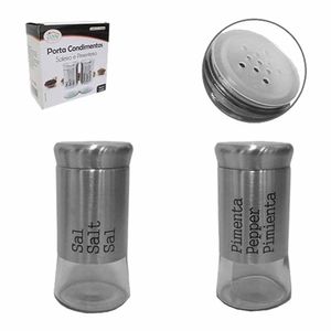 Saleiro e Pimenteiro Vidro Metal 9011 Cosy - 2PCS