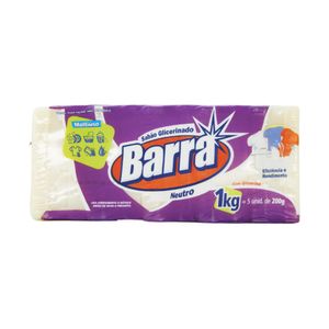 Sabão em Barra Glicerinado Neutro 1kg 0472 Barra - 5UN